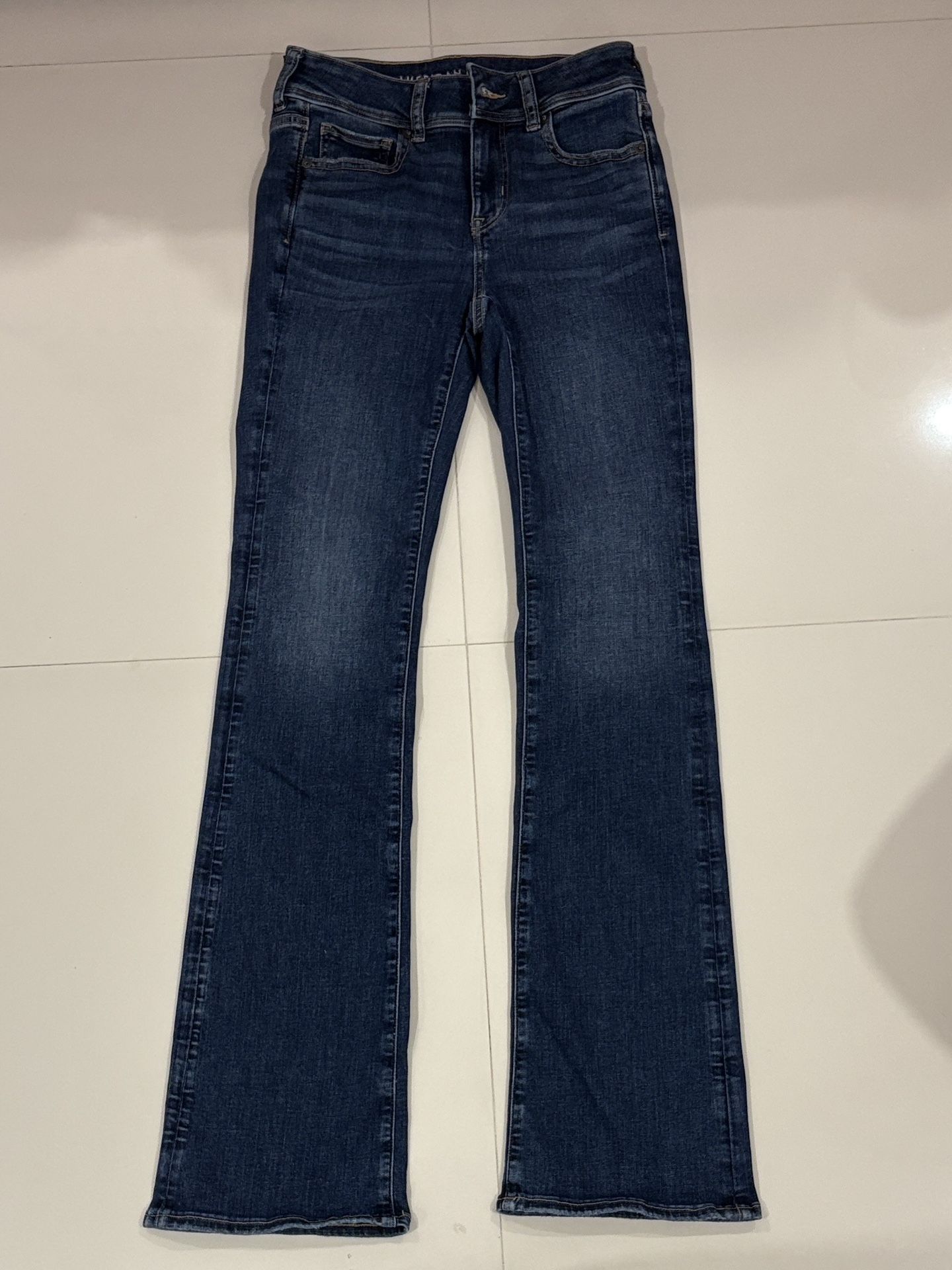 Dark Denim Kick Boot Flared Jeans