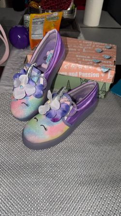 New Unicorn Girls Shoes Light Up Slip On Shoe