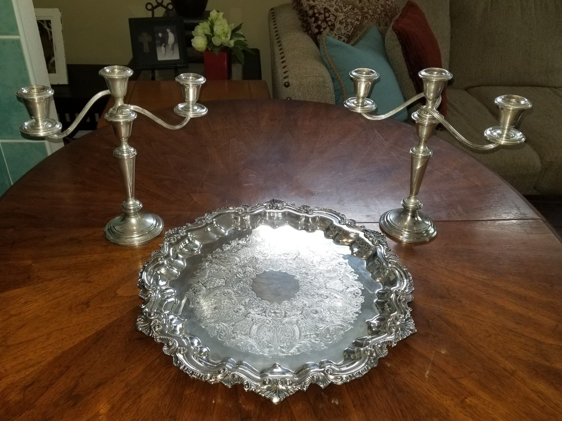Vintage Wallace Baroque Silverplate Serving Tray