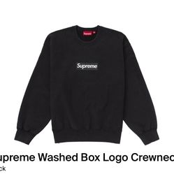 Supreme Washed Box Logo Crewneck Medium Black Brand New