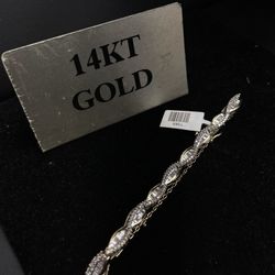 13.8 14KT YG 3.85CTW DIAMOND BRACELET 
