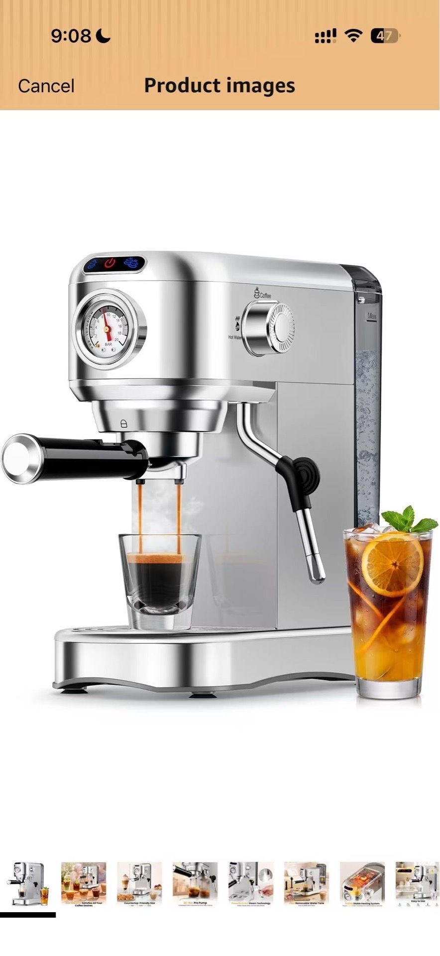 Coffee Machine with Milk Frother