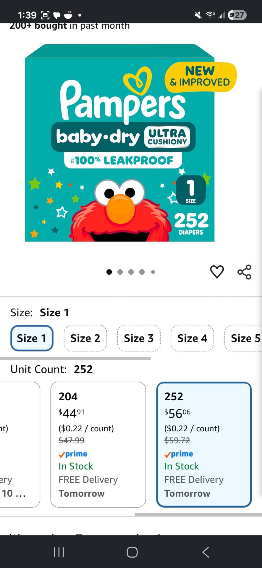 Pampers size 1