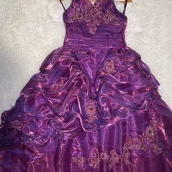 Purple dress with beautiful flower designs