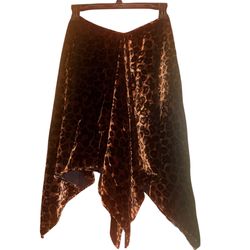 Symphony Design | Women’s Velvet Leopard Print Brown Poncho Small Short 