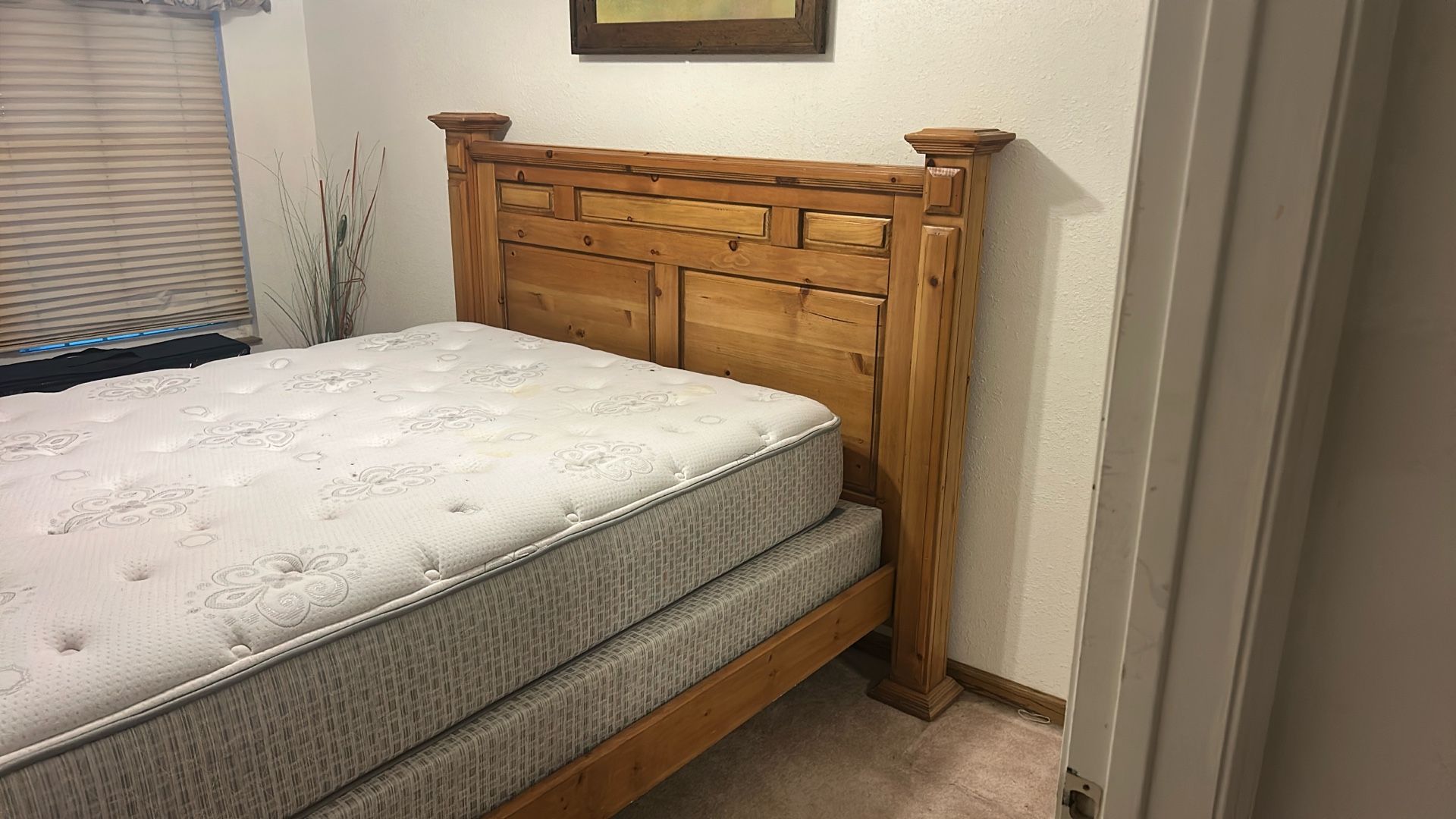 Queen Bed Frame With Box Spring And Night Stand