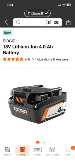 RIDGID 18V Lithium-Ion 4.0 Ah Battery