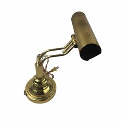 Vintage Brass Piano Lamp Adjustable Arm Gold Bankers Desk Mid Century