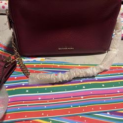 Michael Kors Burgundy Cross Body Bag