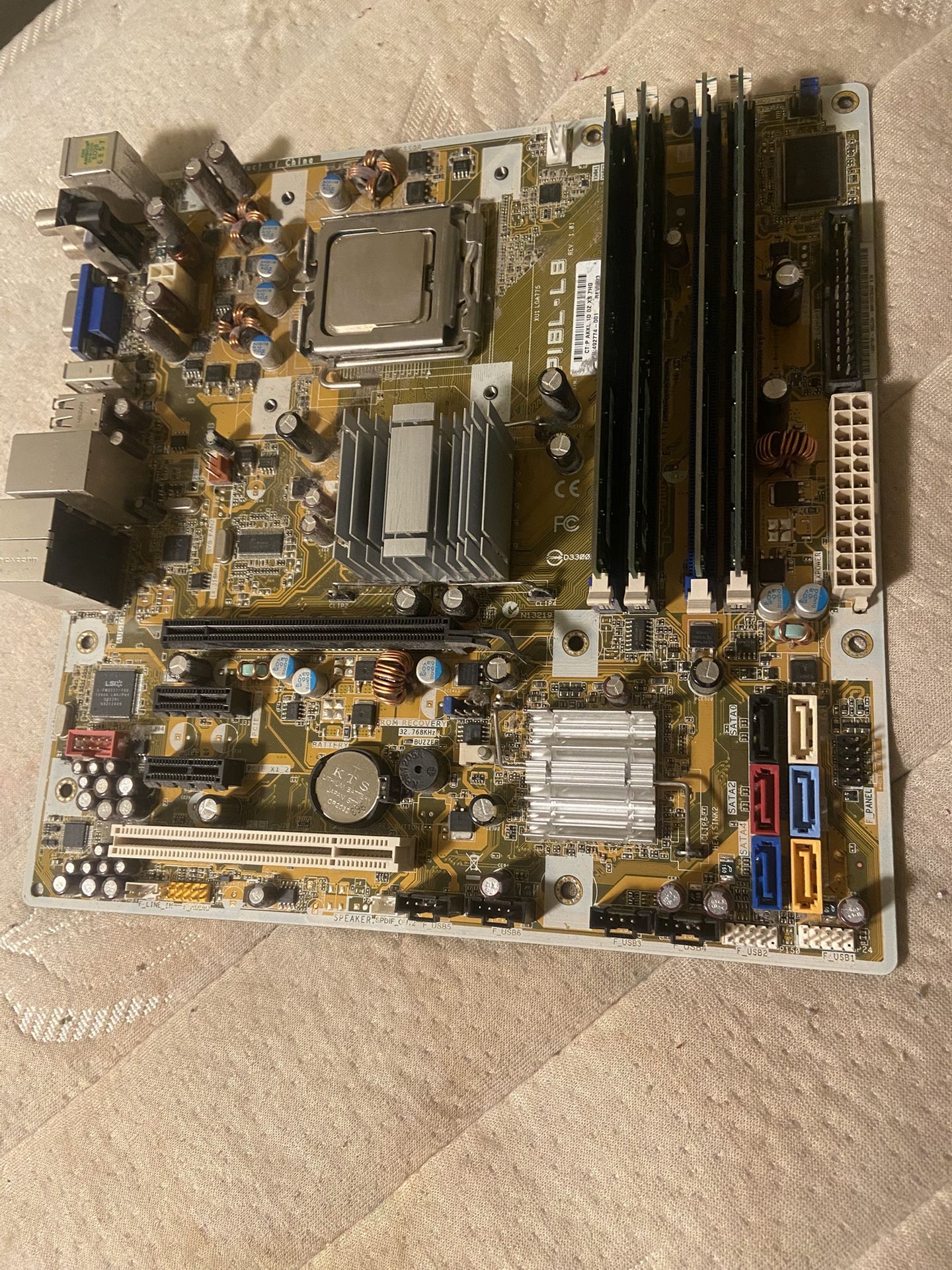 PC Motherboard With CPU and Ram