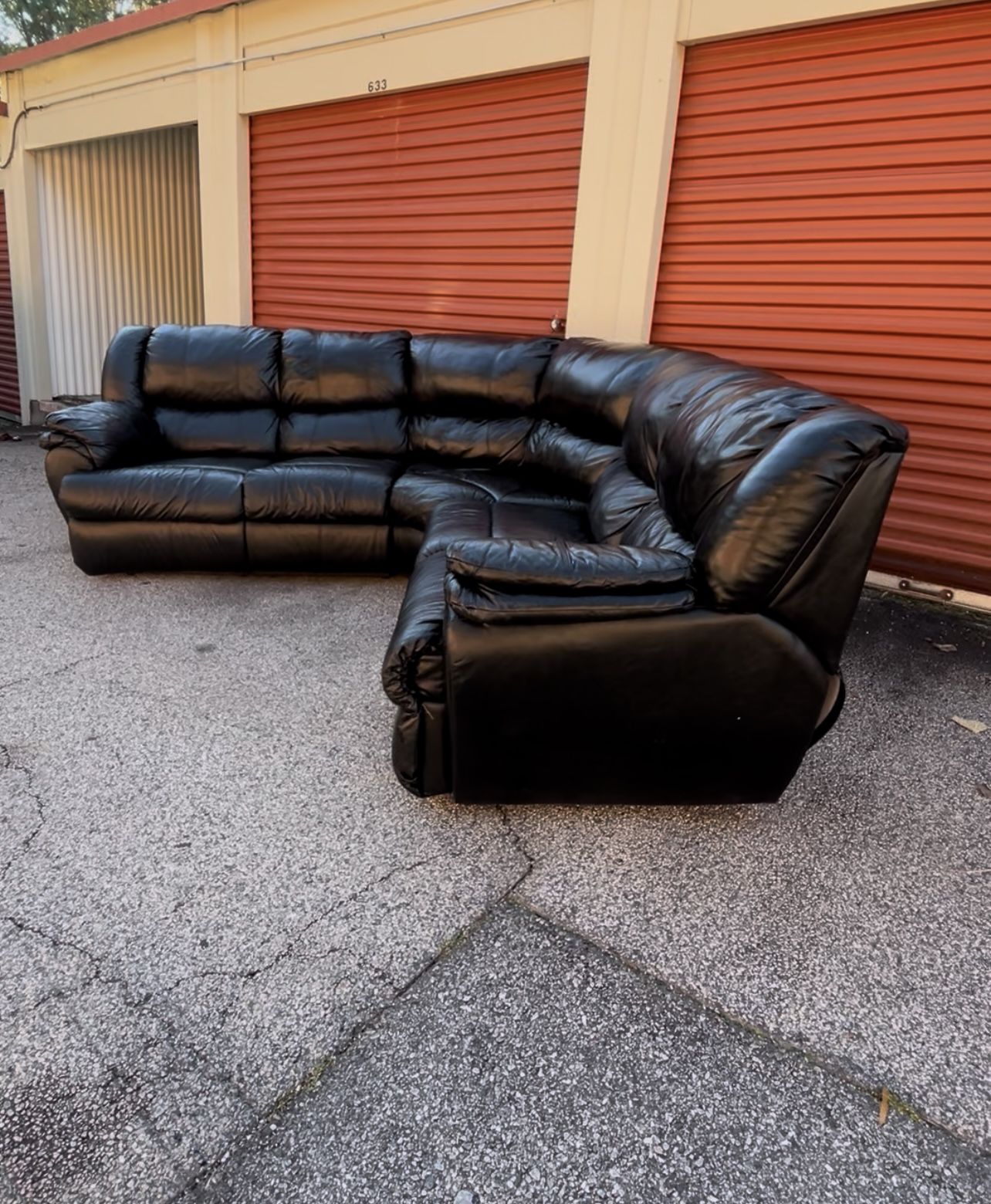 Black Leather Sectional