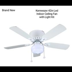 Brand New Kennesaw 42"in Led Indoor Ceiling Fan With Kit Light