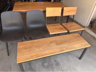 West Elm Box Frame Dining Table - 6-piece set, seats 6
