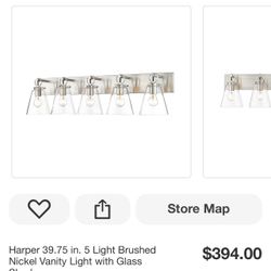 Harper 39.75 In 5 Light Brushed Nickel 