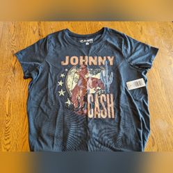Torrid Johnny Cash Cotton Crew Tee gray plus size 1x