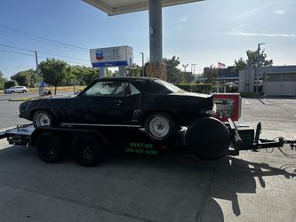 Trailer With Straps, Winch And Ramps