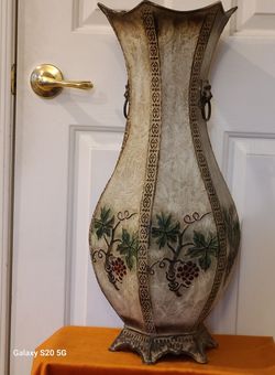 Large 24" Metal Floor Vase 