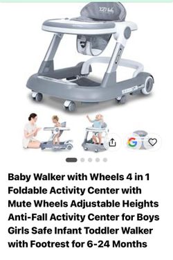 4-in-1 Foldable Baby Walker Activity Center