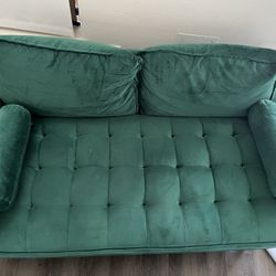 Green Velvet Loveseat