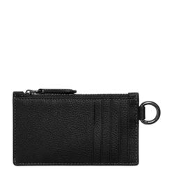 NWT Coach Zip Card Case Pebble Leather Black