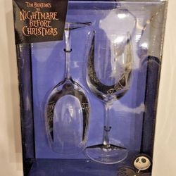 Nightmare Before Christmas 10th Anniversary Wine Glasses