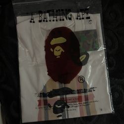 unopened white burberry bape shirt