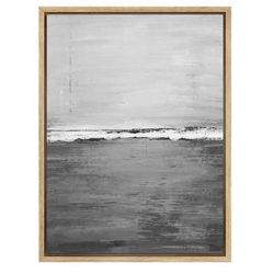 24" x 36" Abstract Canvas Print Wall Art in Faux Wood Floating Frame