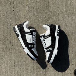 Black and White LV Trainers