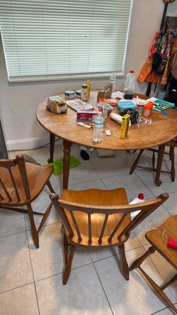 Woden Table with 4 chairs