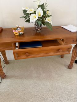 Solid Wood Matching Living Room Table Set – Coffee Table, Console Table & 2 End Tables