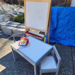 Kids Table And Chair Set And Ikea Black And White Easel