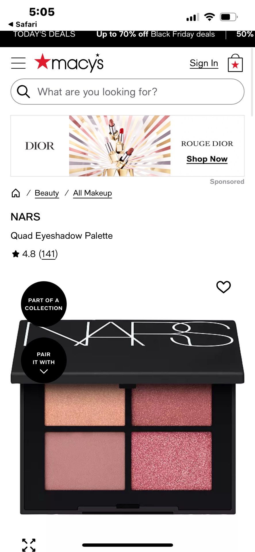 NARS Quad Eyeshadow palette