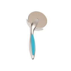 New Soft Grip Aqua Blue Handle Pizza Cutter with Sharp Stainless Steel Blade