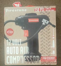 Firestone 12 Volt (150 PSI) Auto Air Compressor With Pressure Guage