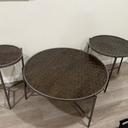 Coffee Table With Two End Tables