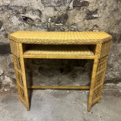 Boho Vintage Wicker Desk