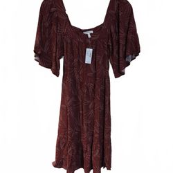Maurices Women's Dress Size M Flutter Sleeves, tie back New with Tags