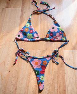 Women’s size small floral bikini with Brazilian style bottom