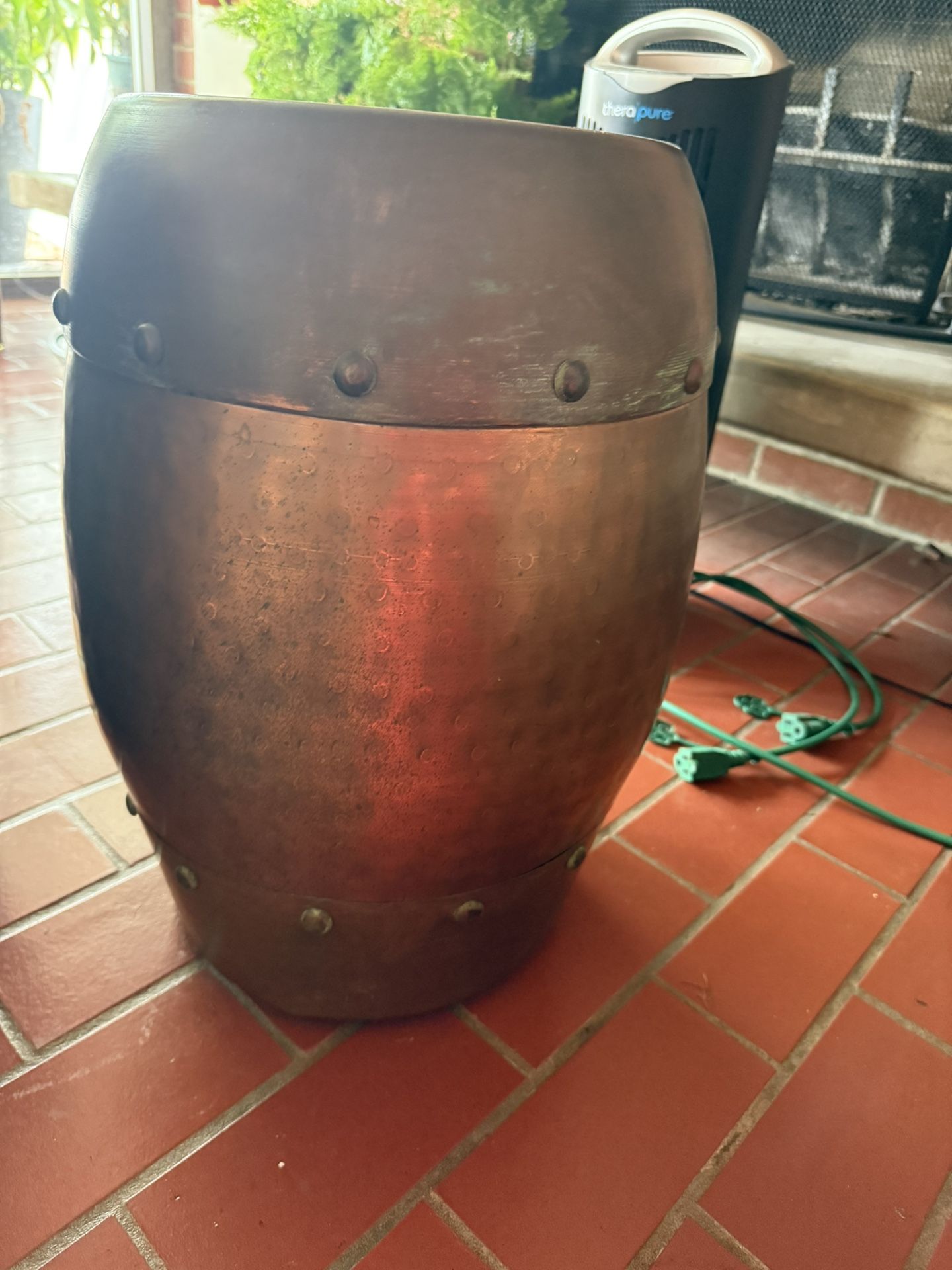 COPPER RIVETED DRUM TABLE FRONTGATE