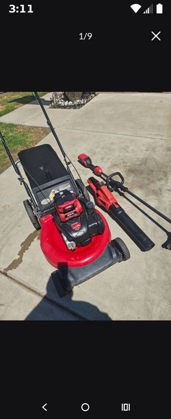 Briggs and Stratton gas mower and skil 40v yard tools 360 FIRM NO LESS package deal c pictures for details specs