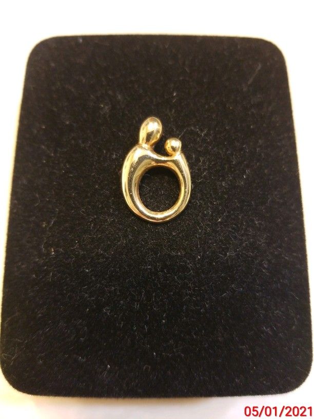 14K Yellow Gold, Mother & Child, Family, Kaynar, Pendant