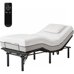 🔥Special Discount 🔥Black Steel Frame Twin XL Platform Bed with Head and Foot Incline, Anti-Snore, Wireless Control Adjustable Bed Base(Black)  🔥150