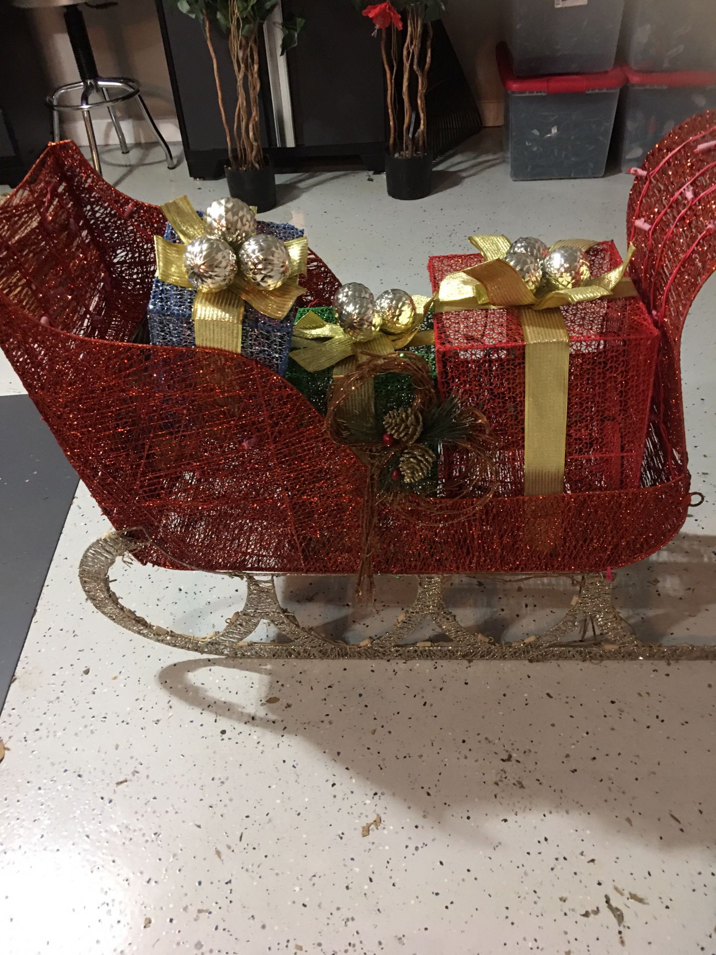 Christmas sledge with presents full LED lights