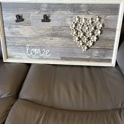 Decorative distressed photo holder. 27” x 14”