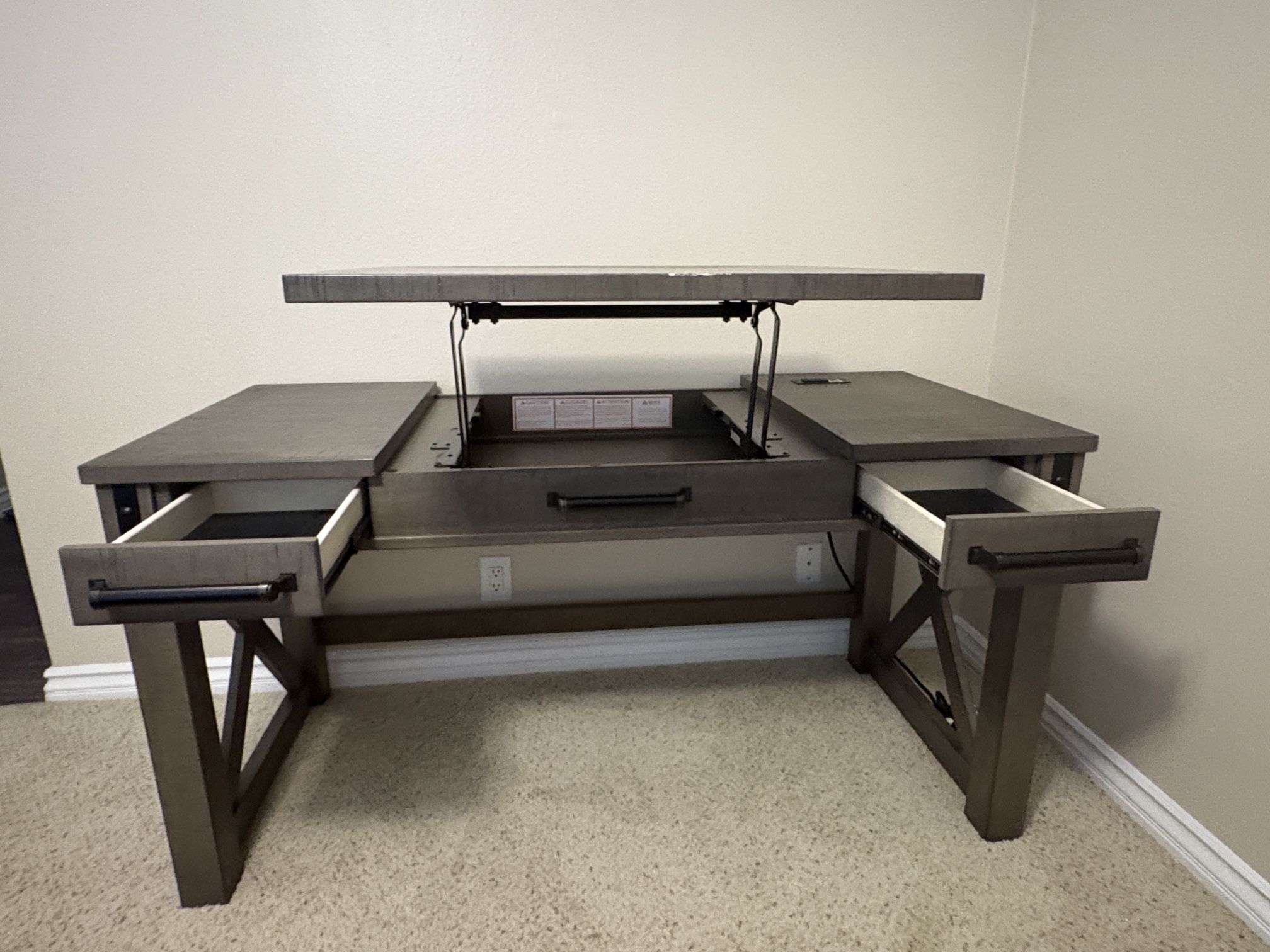 Ashley Aldwin Rustic Farmhouse Lift-Top Desk