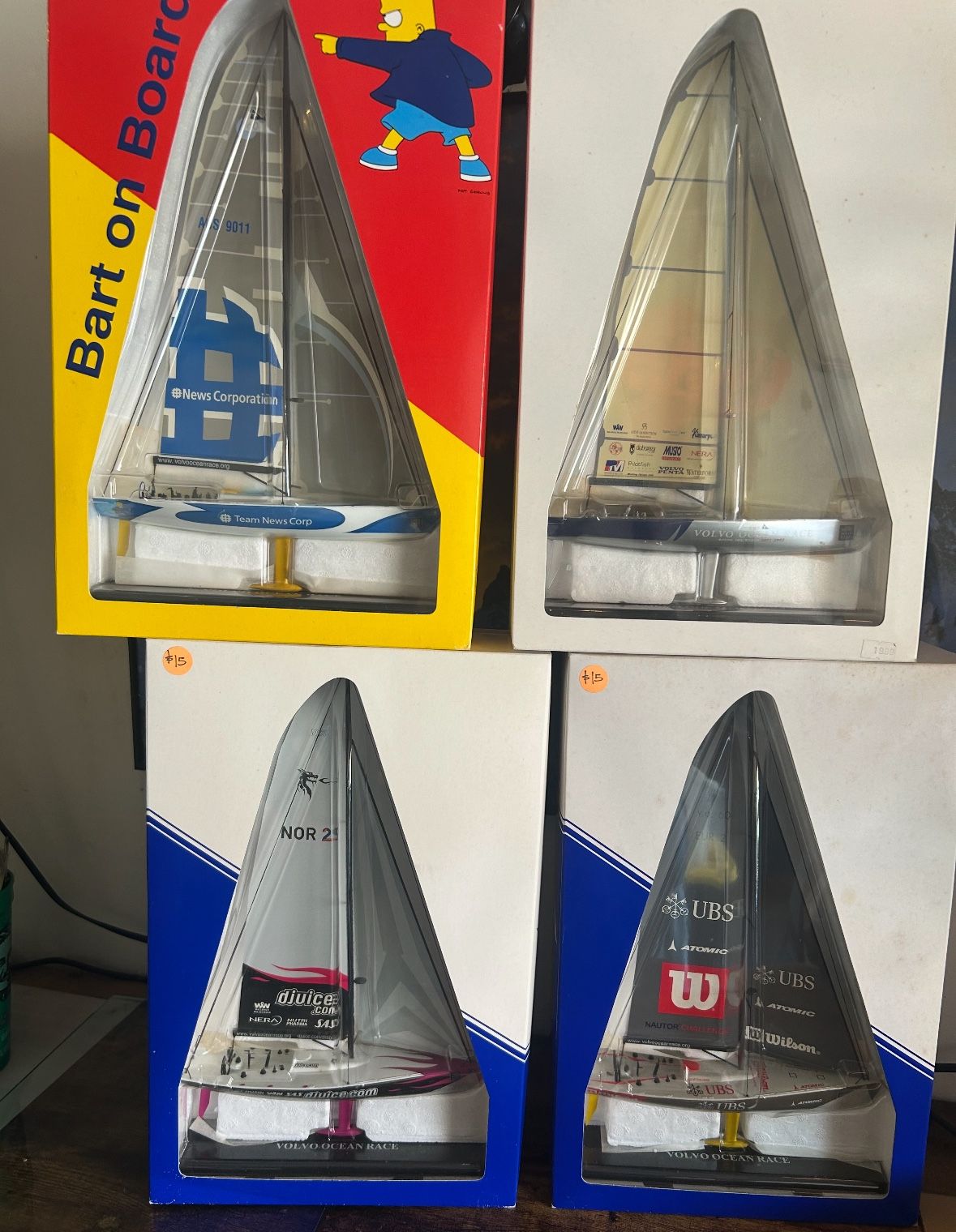 Mariner Models Volvo Ocean Racing Yacht Static Models. 15”H $15 ea or all (4) for $50 New in box.