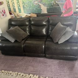 Leather Electric Reclining sofa
