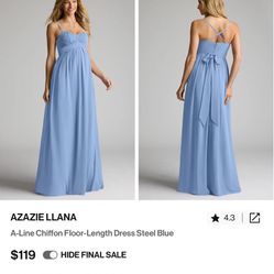 Steel Blue Color Maternity Wedding Gown