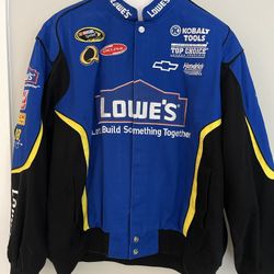 Vintage Chase Authentics Lowe’s Jimmie Johnson Blue and Black Racing Jacket