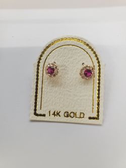 Birth Stone Stud Earrings W/screw Back